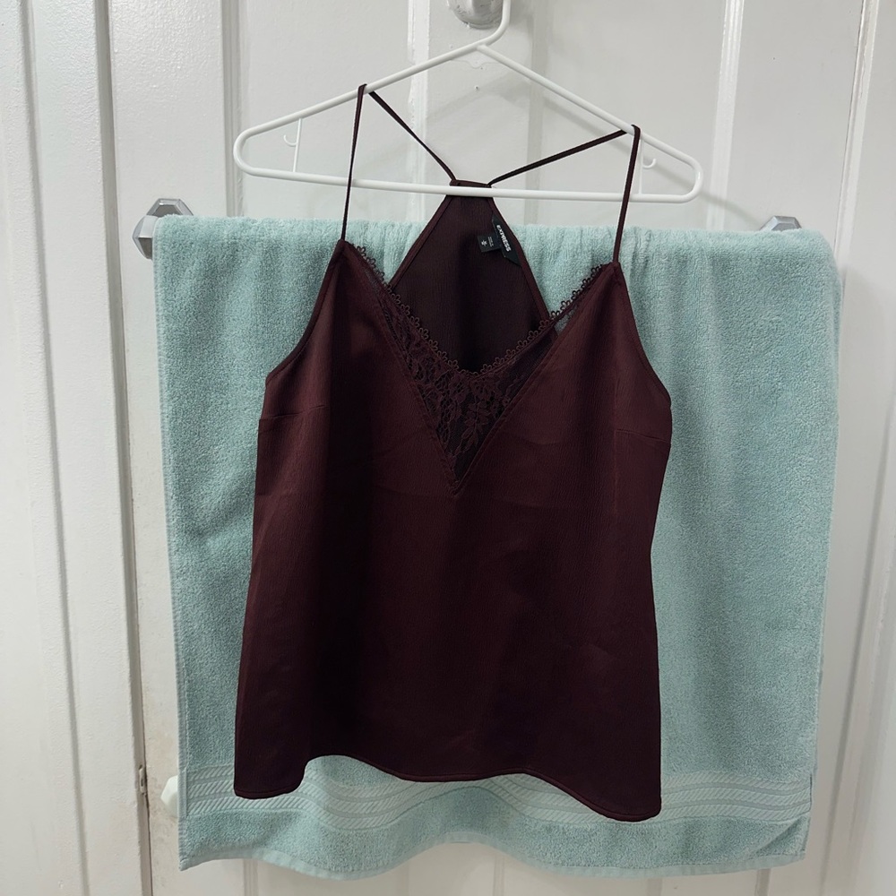 Express Dark Purple Racerback Lace Cami